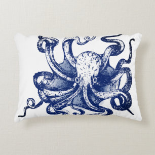 Blue Octopus Decorative Cushion