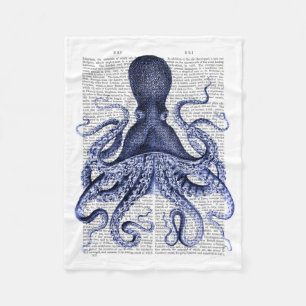 Blue Octopus Fleece Blanket