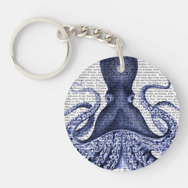 Blue Octopus Key Ring (Front)