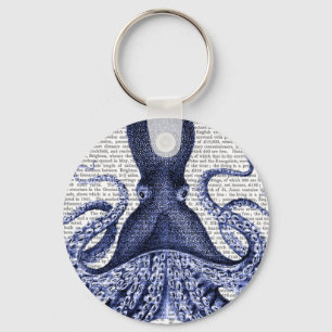 Blue Octopus Key Ring
