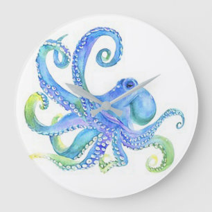 “Blue Octopus” Large Clock