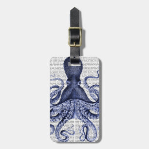 Blue Octopus Luggage Tag