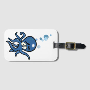 Blue Octopus Luggage Tag