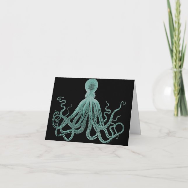 Blue Octopus Note Card (Front)