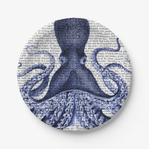 Blue Octopus Paper Plate