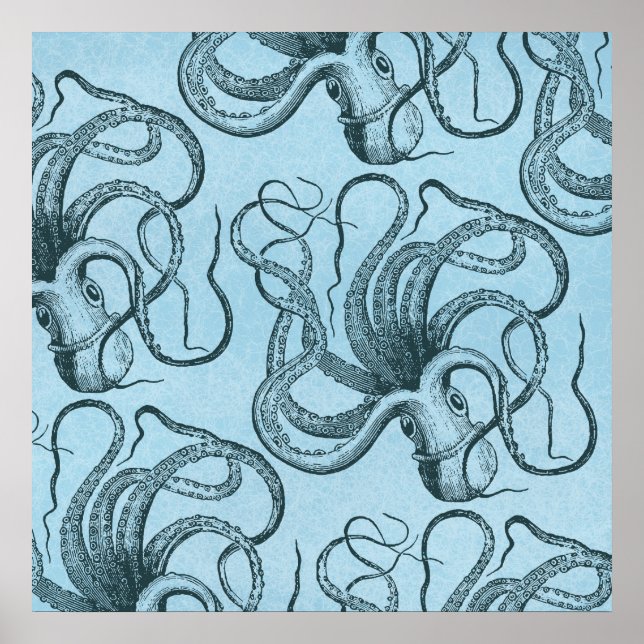 Blue Octopus Poster (Front)