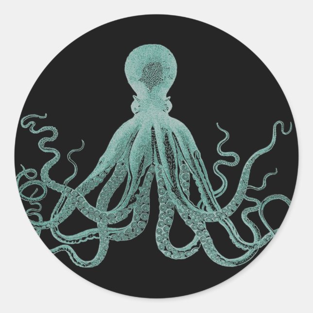 Blue Octopus Stickers (Front)