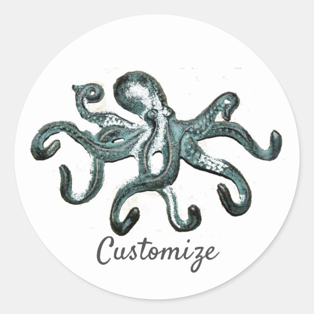 Blue Octopus Thunder_Cove Classic Round Sticker (Front)