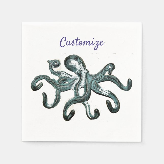 Blue Octopus Thunder_Cove Napkin (Front)