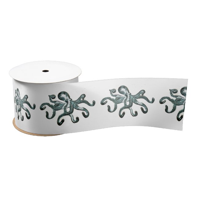 Blue Octopus Thunder_Cove Satin Ribbon (Spool)