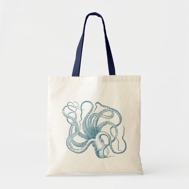 Blue Octopus Tote Bag (Front)
