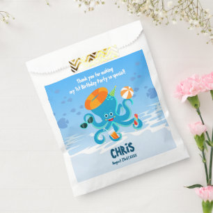 Blue Octopus Under the Sea Boy Birthday Party Favour Bag