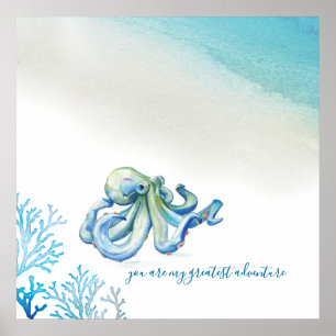 Blue Octopus Wall Art for Nursery