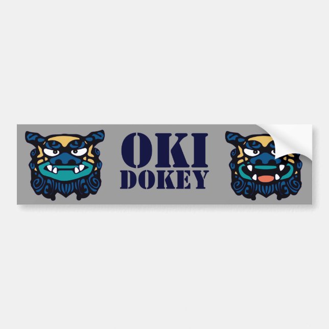 Blue Oki Dokey Bumper Sticker (Front)