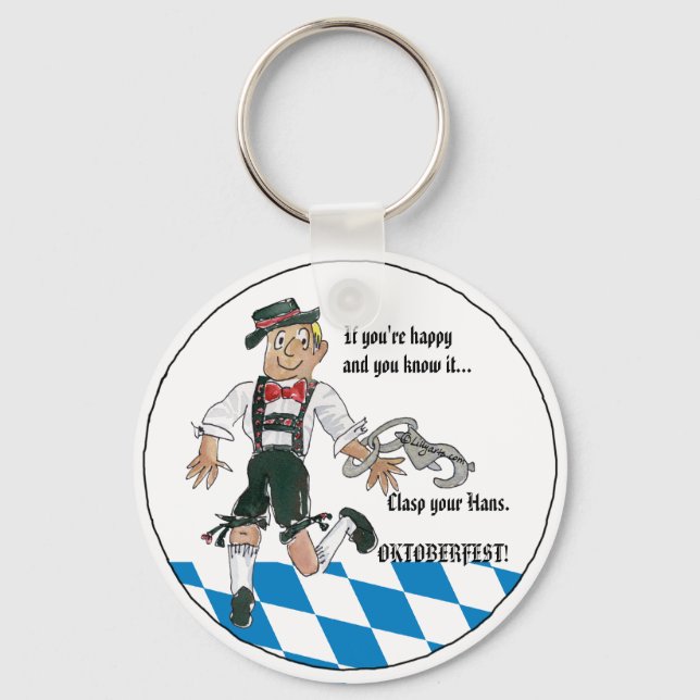 Blue Oktoberfest Personalised Keychains (Front)