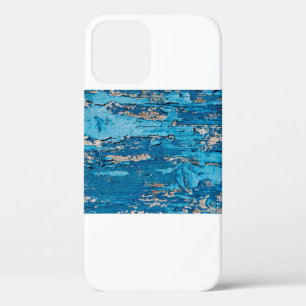 Blue old wooden background iPhone 12 case