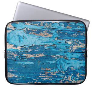 Blue old wooden background laptop sleeve
