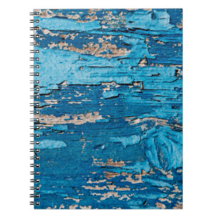 Blue old wooden background  notebook