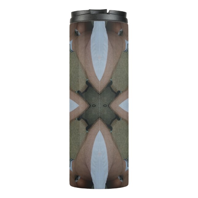 Blue Olive cross pattern design Thermal Tumbler (Back)