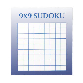 Blue Ombre 9 by 9 Sudoku Template Notepad