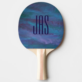 Blue Ombre Abstract | Turquoise Teal Purple Custom Ping Pong Paddle