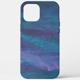 Blue Ombre Abstract   Turquoise Teal Violet Purple iPhone 12 Pro Max Case