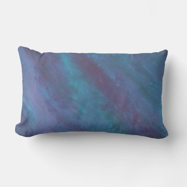 Blue-Ombre Abstract | Turquoise Teal Violet Purple Outdoor Cushion (Front)
