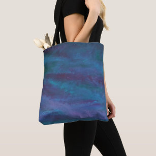 Blue-Ombre Abstract   Turquoise Teal Violet Purple Tote Bag