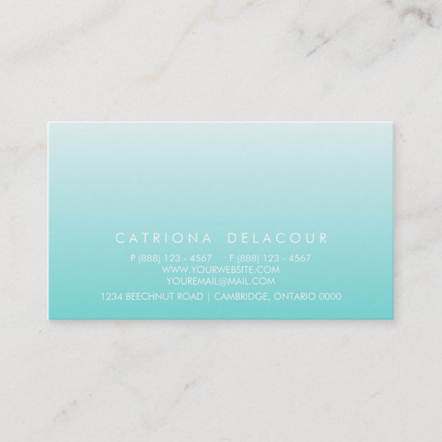 Blue Ombre Gradient Mod Business Card (Front)