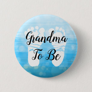 Blue Ombre Grandma to be Baby Shower Gift   Button