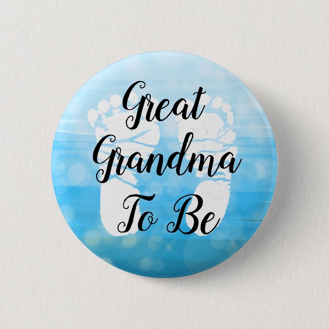 Blue Ombre Great Grandma to be Baby Shower Gift Bu 6 Cm Round Badge (Front)