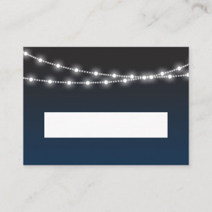 Blue Ombre Lights Wedding Reception Place Cards