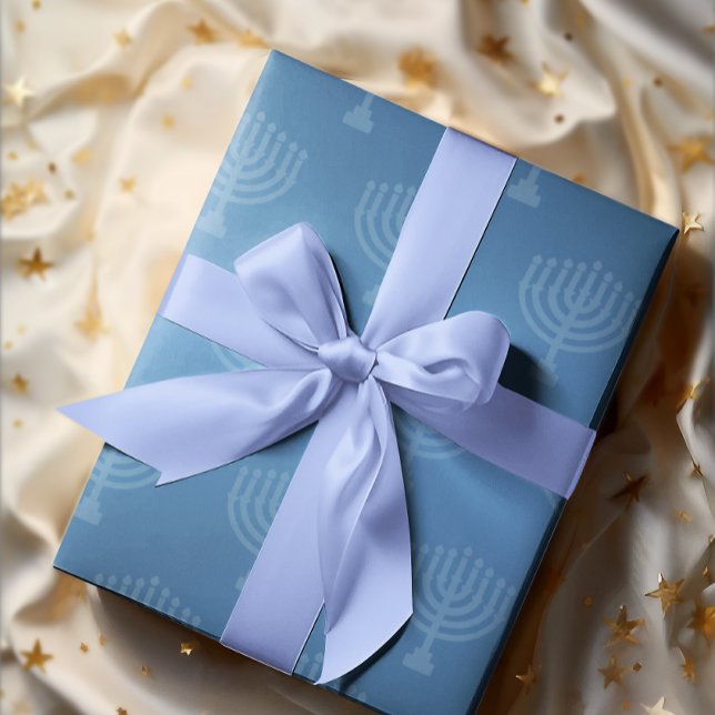 Blue Ombre Menorah Wrapping Paper (Creator Uploaded)