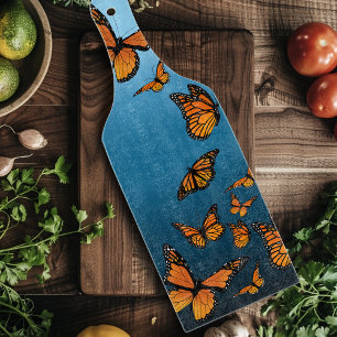 Blue Ombre Monarch Butterflies Cutting Board