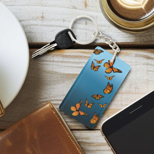 Blue Ombre Monarch Butterflies Key Ring