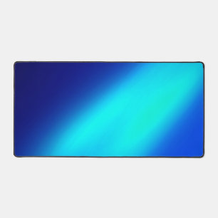 Blue ombre moonlight Double Stripe  Desk Mat