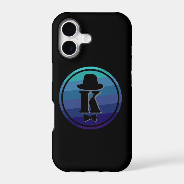 Blue Ombre Name Initial Monogram For Men (Back)