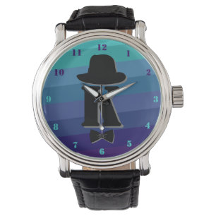 Blue Ombre Name Initial Monogram For Men Watch
