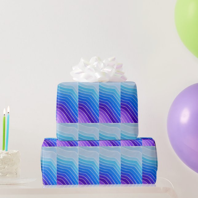 Blue Ombre Painted Watercolor Gift Wrap  (Party Gifts)
