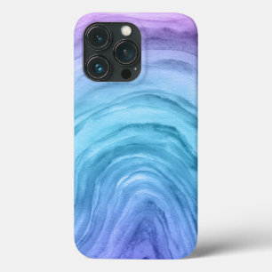 Blue Ombre Pattern Agate II Watercolor iPhone 13 Pro Case