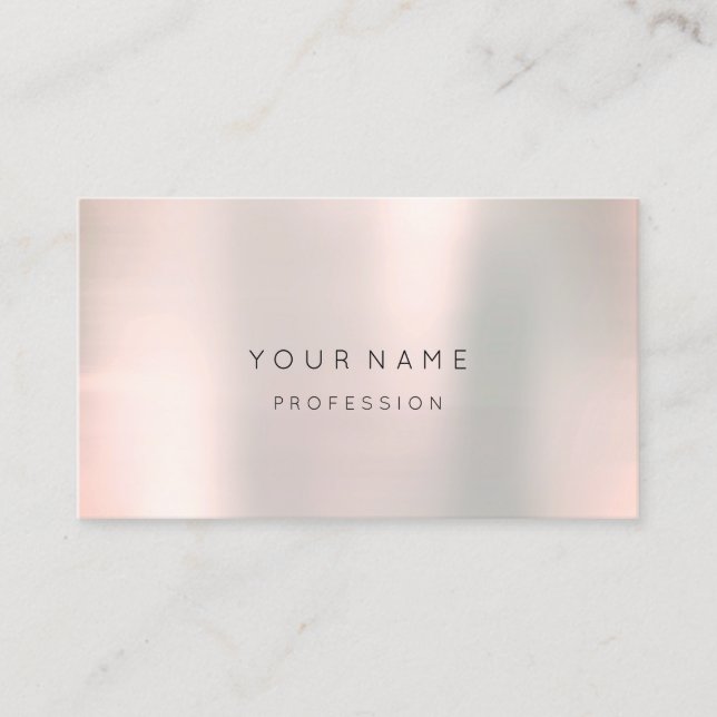 Blue Ombre Pearly Abstract Minimal Smoky Metallic Business Card (Front)