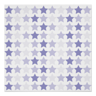 Blue Ombre Stars Poster