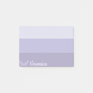 Blue Ombre Striped Butterfly Personalised Post-it Notes