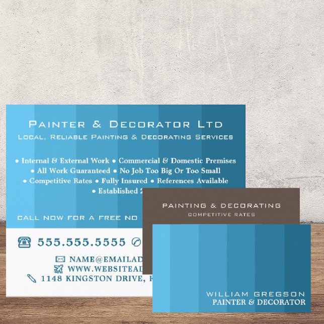 Blue Ombre Stripes, Painter & Decorator Flyer (Creator Uploaded)