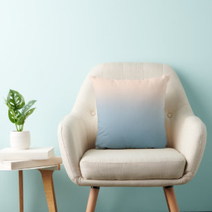 Blue Ombre Throw Blanket Gradient Cushion