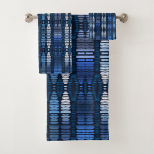Blue Ombre Tribal Pattern   Bath Towel Set