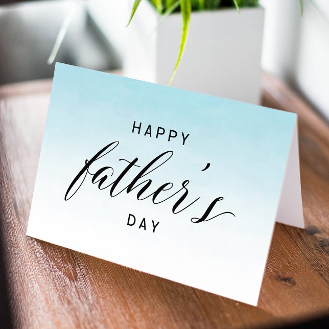 Blue Ombre Watercolor | Happy Father's Day Card (Creator Uploaded)
