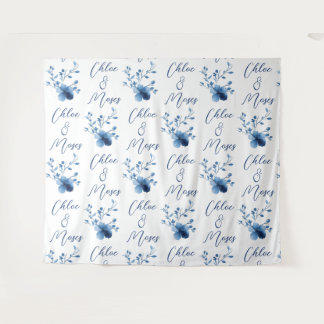 Blue on Blue, Flower Blossom Tapestry