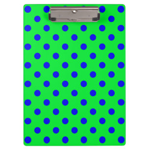 Blue On Green Polka Dots Pattern Design Clipboard