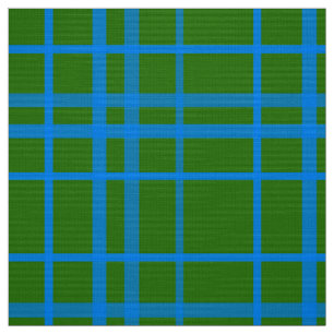 Blue On Green Tartan Plaid Pattern Design Fabric